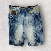 Junbao Jeans Graphic Colour Block Shorts - W33