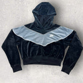 Nike Velour Colour Block Cropped Hoodie - S