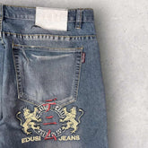 Edusi Jeans Baggy Embroidered Jeans - W36 L28.5