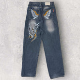 Demson Jeans Straight Fit Embroidered Jeans - W28 L32