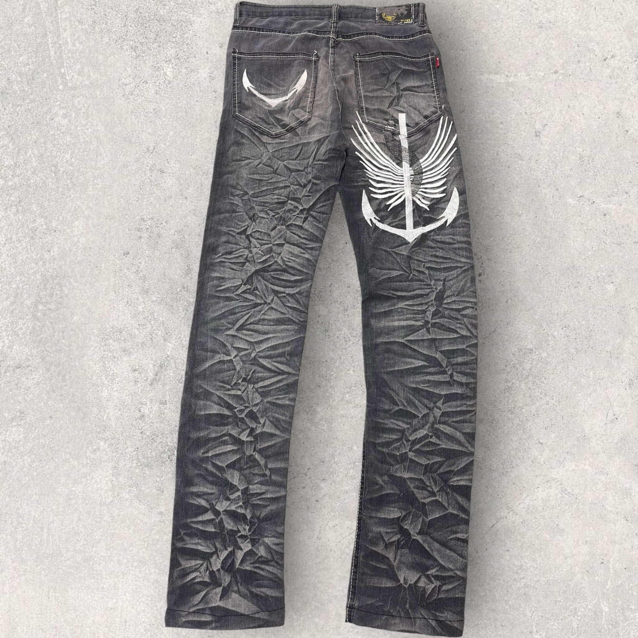 Disstressed Hip Hop Jeans - W27 L32