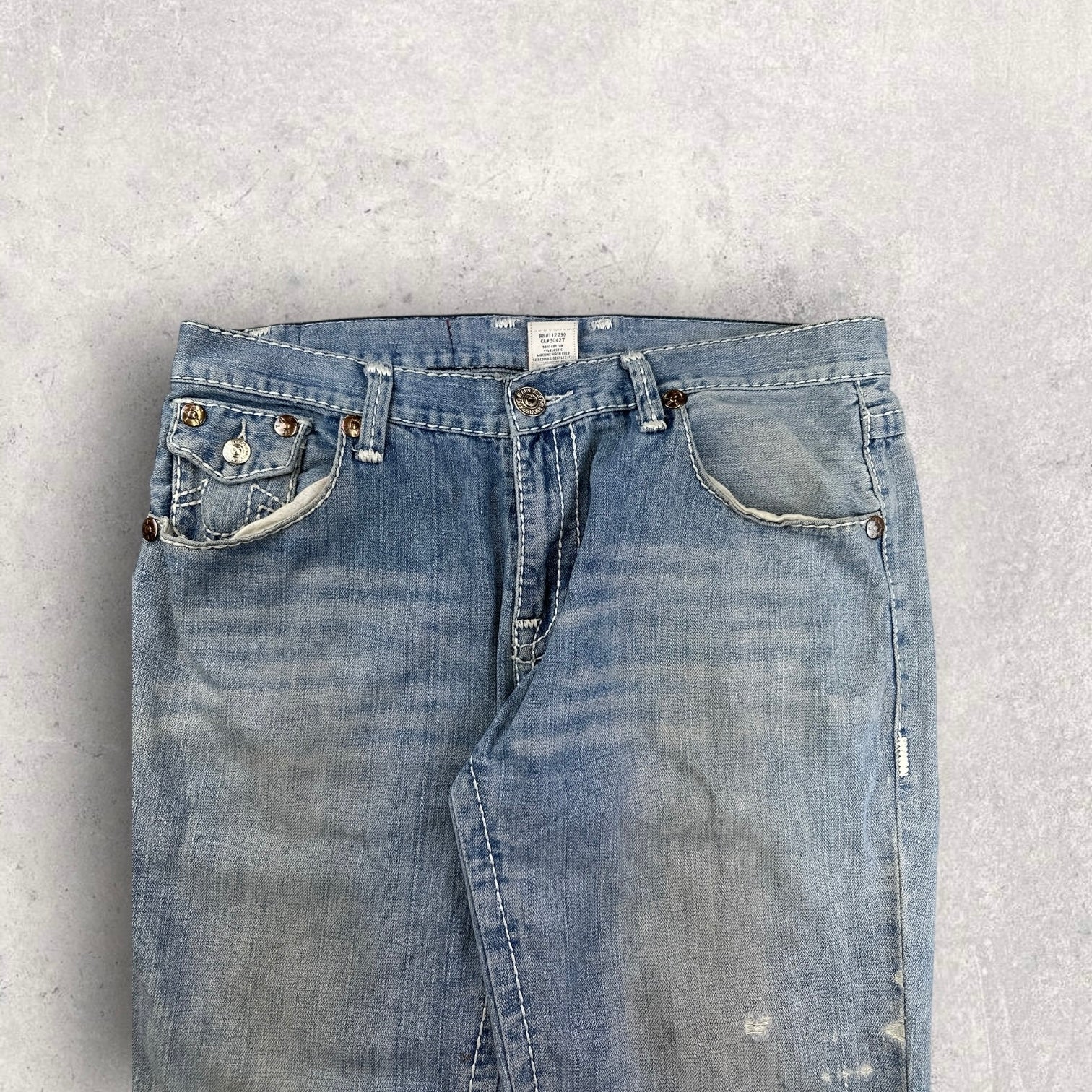 True Religion Distressed Baggy Jeans - W36 L32