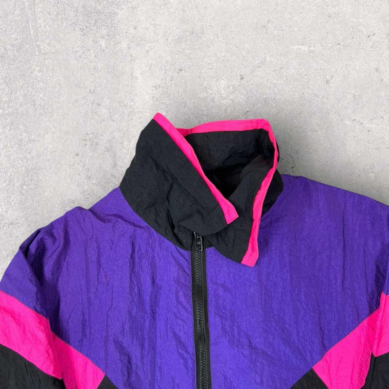 Colour Block Windbreaker Jacket - L