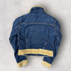 Levi’s Cropped Fleece Denim Jacket - S