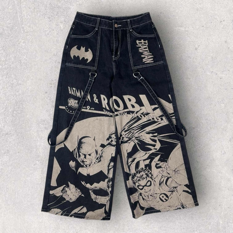 Romwe Batman Graphic Tactical Jeans - L