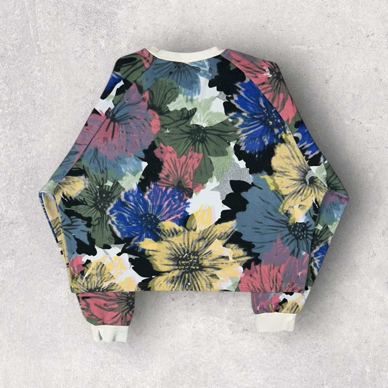 Adidas Allover Print Cropped Sweatshirt - XL