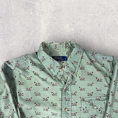 Polo Ralph Lauren Corduroy Allover Print Dog Shirt - L