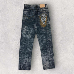 Tie Dye Embroidered Jeans - W29 L30