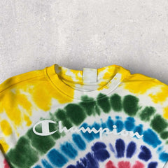 Champion Cropped Tie Dye Sweatshirt - S