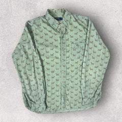 Polo Ralph Lauren Corduroy Allover Print Dog Shirt - L