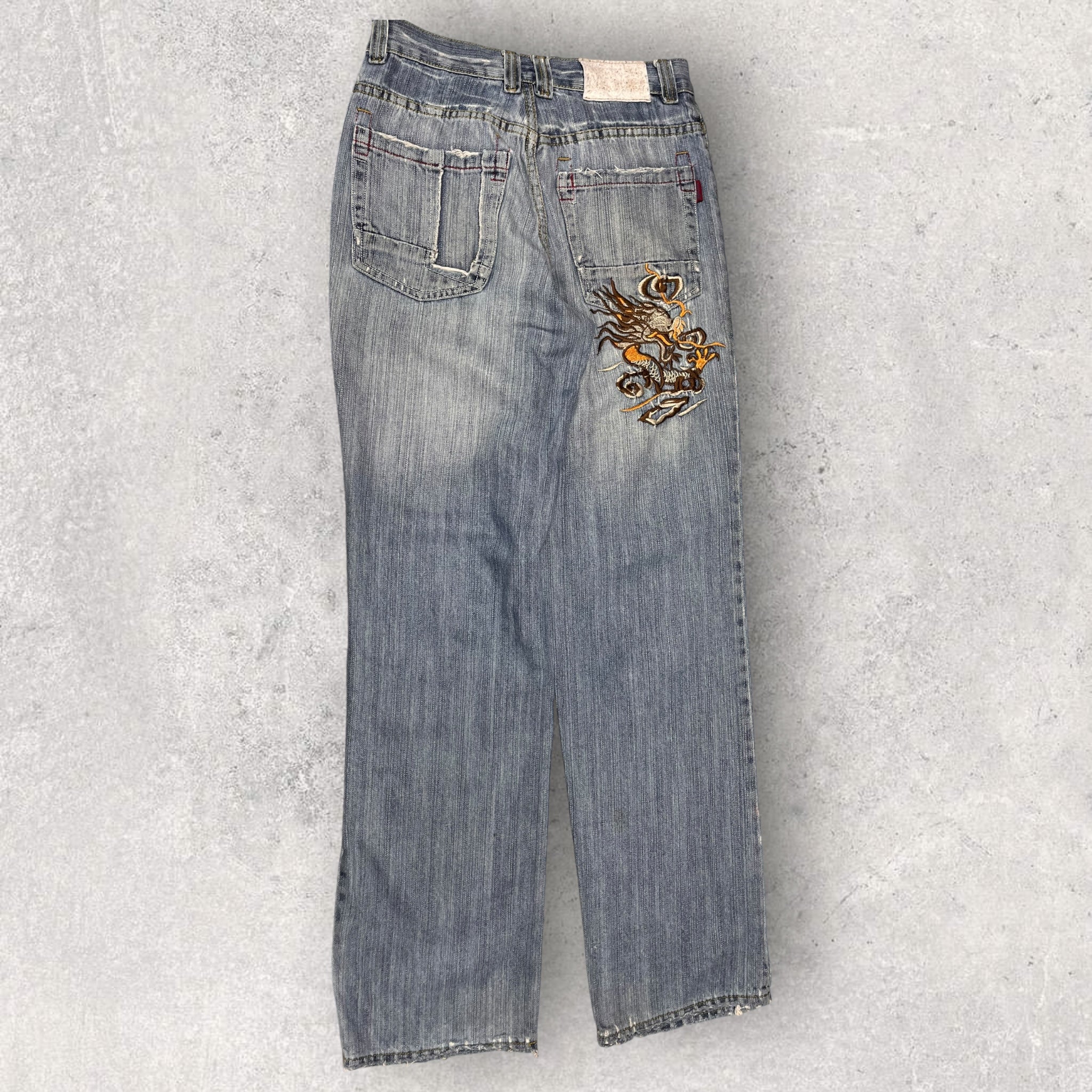 Baggy Embroidered Jeans by Uncle - W28 L32