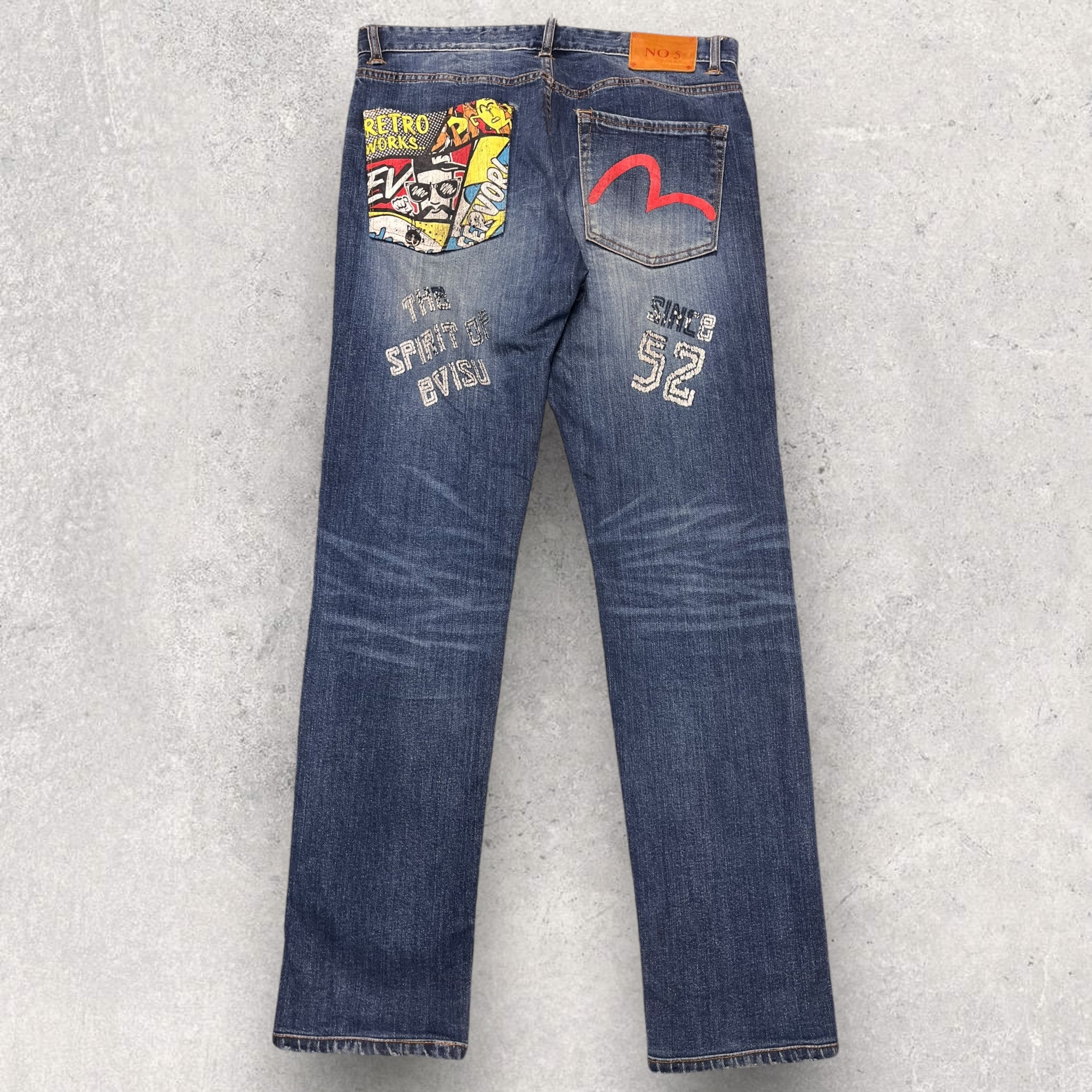 Evisu Slim Fit Embroidered Jeans - W34 L32