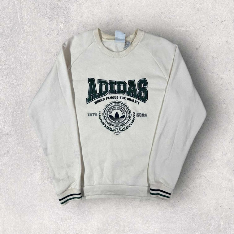Adidas Embroidered Graphic Sweatshirt - M