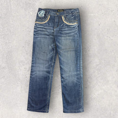 J Daniel Embroidered Straight Fit Jeans - W34 L28