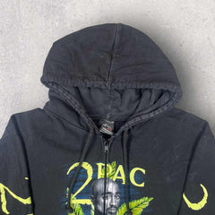 Vintage Tupac Fullzip Graphic Hoodie - L