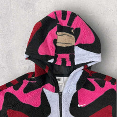 Nike Teddy Fleece Print 1/4 Zip Hoodie - M