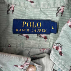 Polo Ralph Lauren Corduroy Allover Print Dog Shirt - L