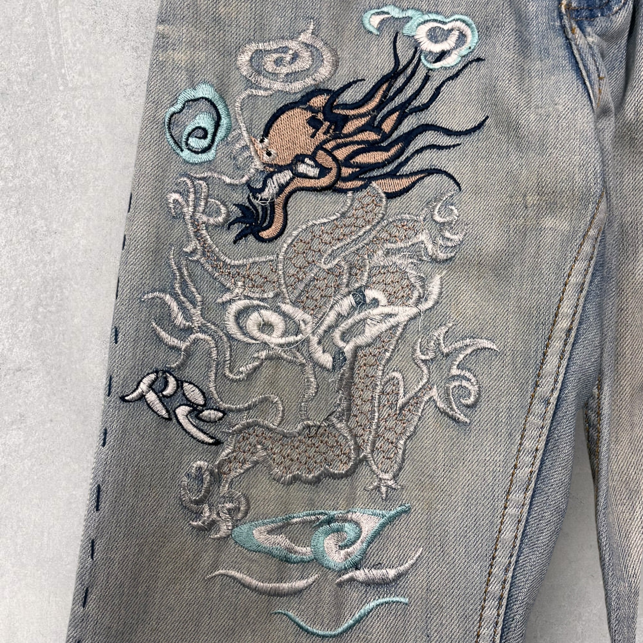 Y2K Vintage Embroidered Jeans - W28 L32