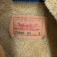 Levi’s Cropped Fleece Denim Jacket - S