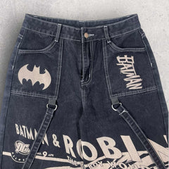 Romwe Batman Graphic Tactical Jeans - L