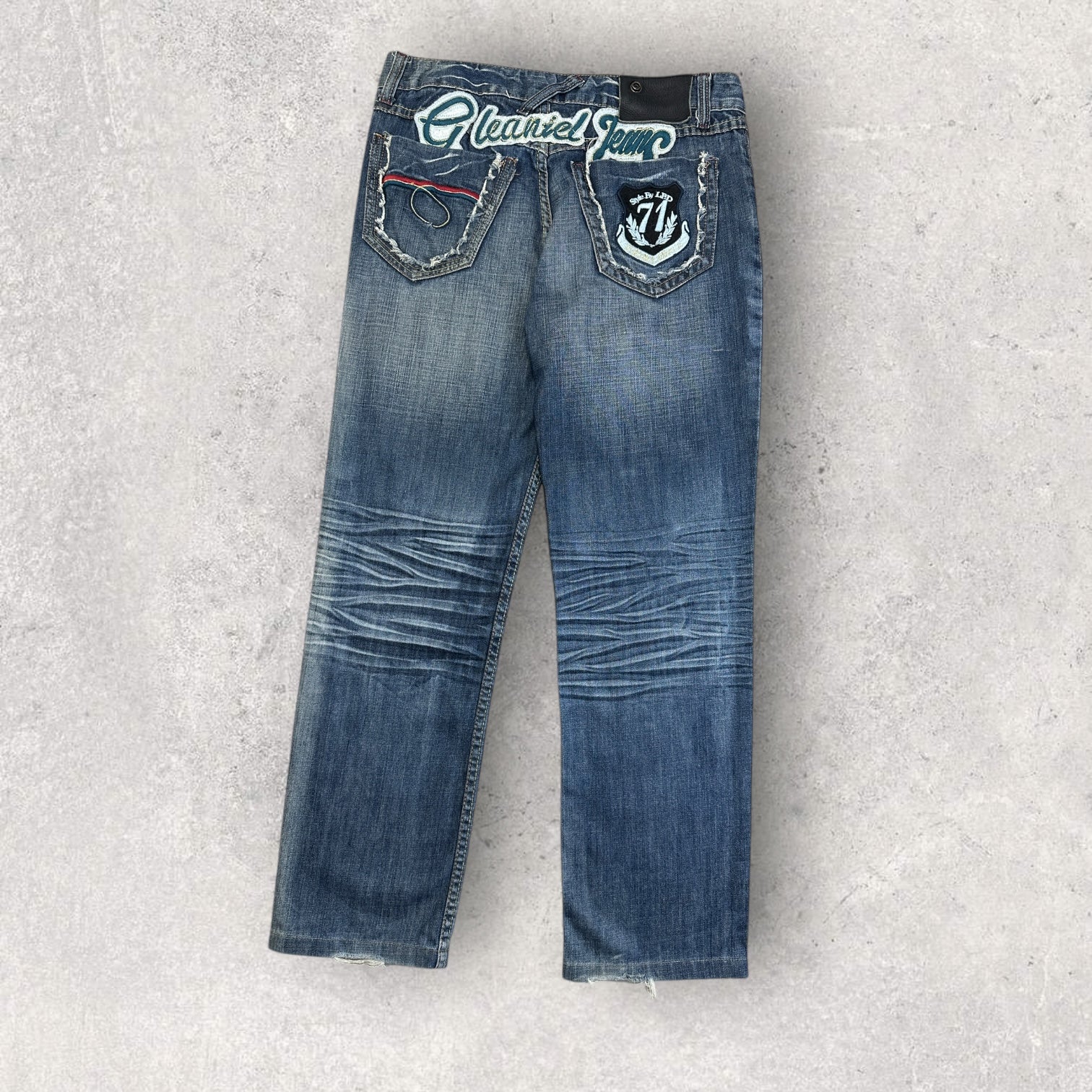 J Daniel Embroidered Straight Fit Jeans - W34 L28