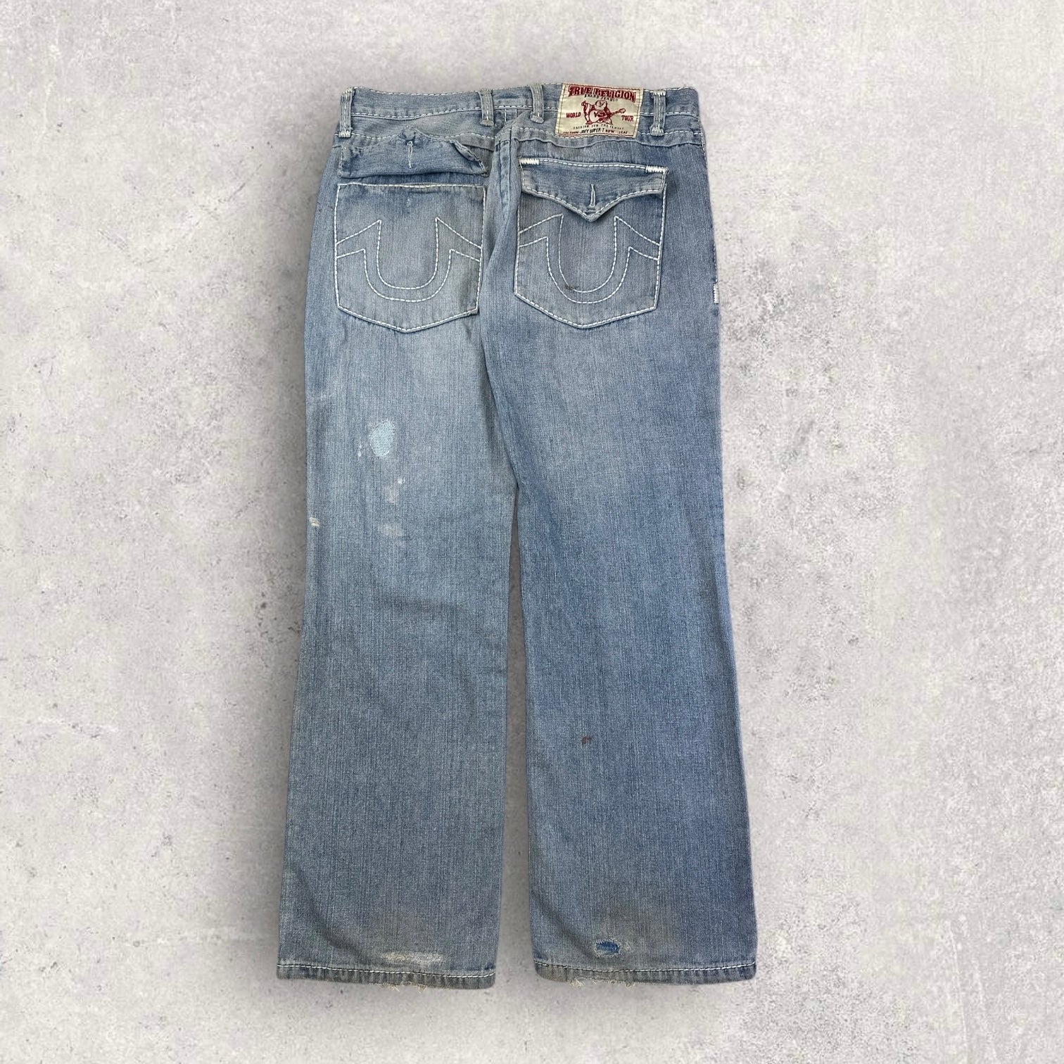 True Religion Distressed Baggy Jeans - W36 L32