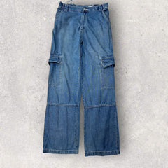 PTO Baggy Embroidered Cargo Jeans - W28 L29