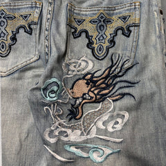 Y2K Vintage Embroidered Jeans - W28 L32