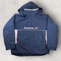 Reebok 1/4 Zip Hooded Windbreaker Jacket - L