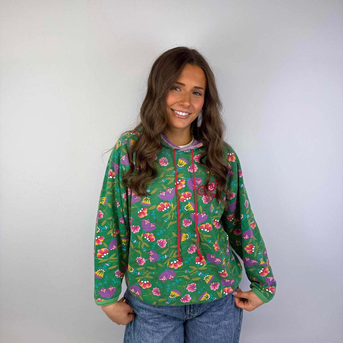 Vintage Best Comoany Floral Hoodie - S