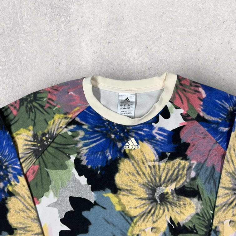 Adidas Allover Print Cropped Sweatshirt - XL