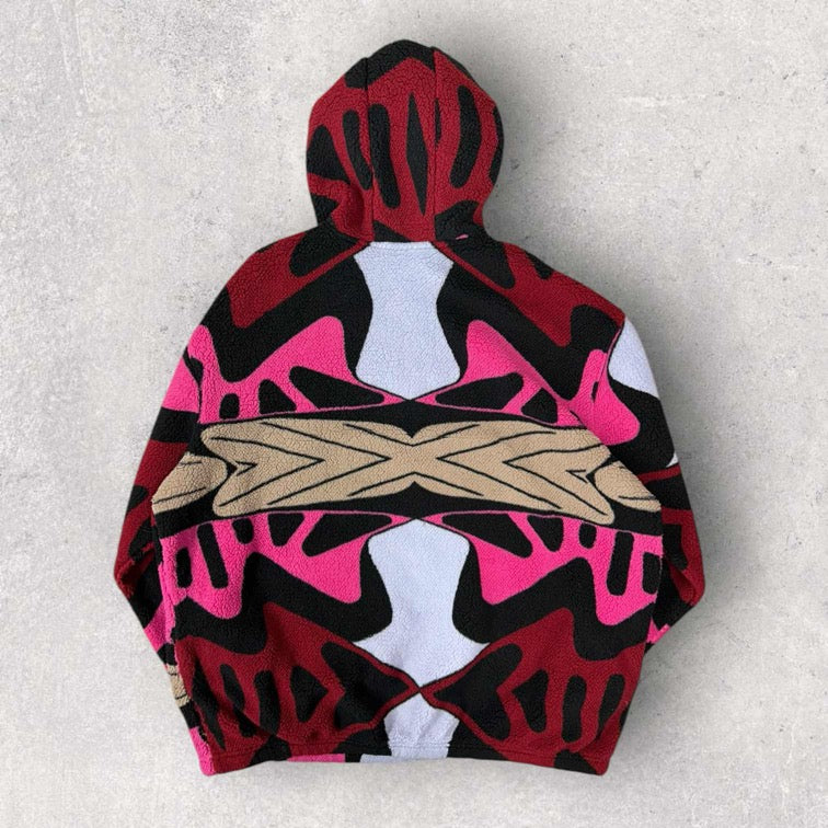 Nike Teddy Fleece Print 1/4 Zip Hoodie - M