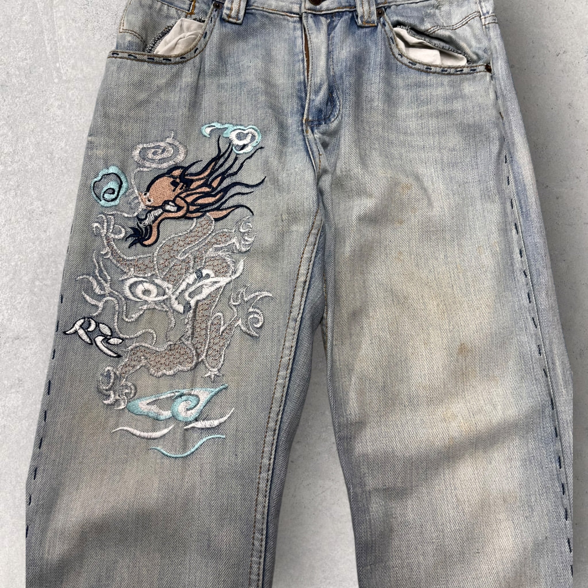 Y2K Vintage Embroidered Jeans - W28 L32