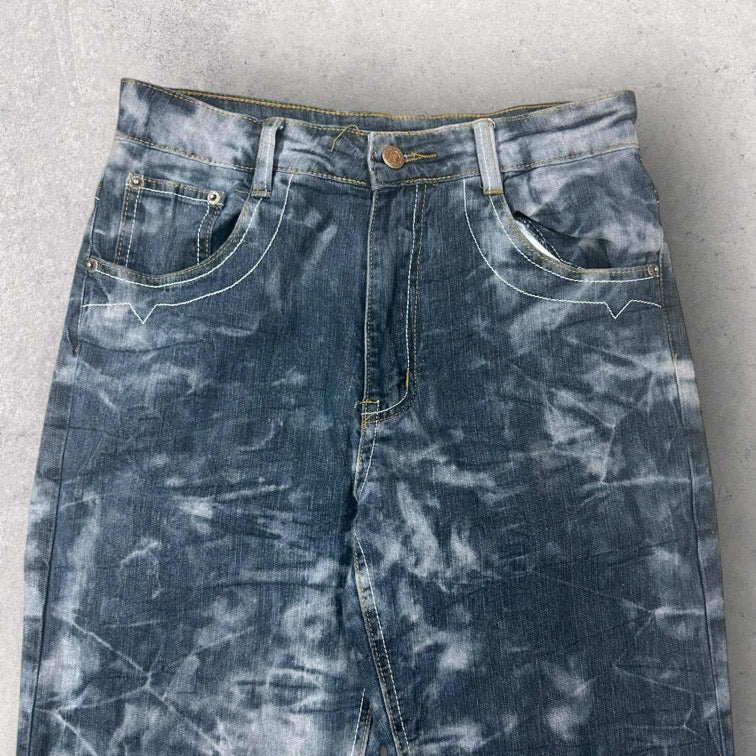 Tie Dye Embroidered Jeans - W29 L30