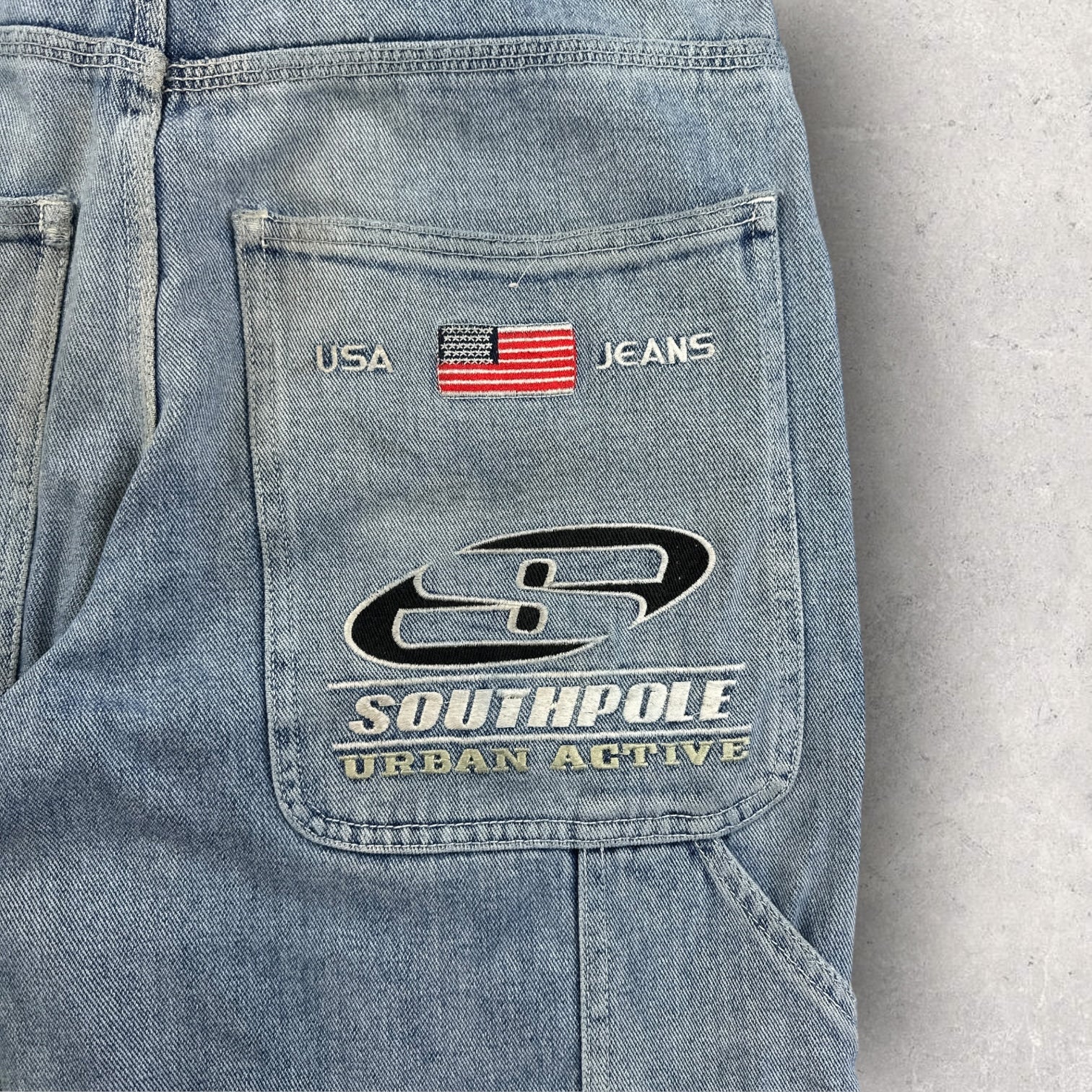 USA Jeans Baggy Embroidered Cargo Jeans -W30 L32.5