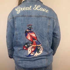 Fluffy Embroidered Denim jacket - M